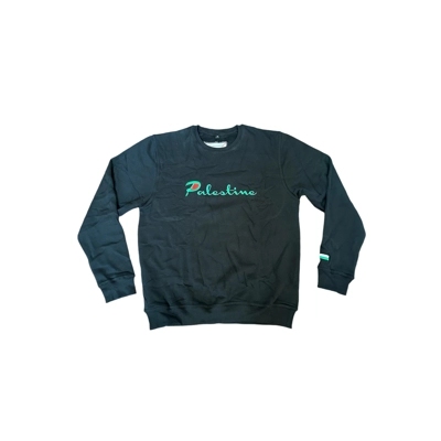 Falestine Palestine script crewneck Black