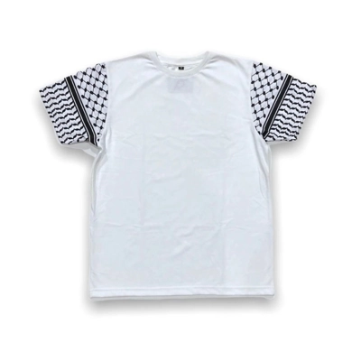 Falestine keffiyeh sleeves t-shirt white/black