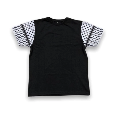 Falestine keffiyeh sleeves t-shirt black/white