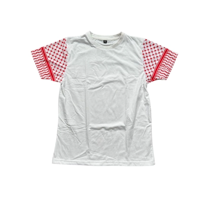 Falestine keffiyeh sleeves t-shirt white/red