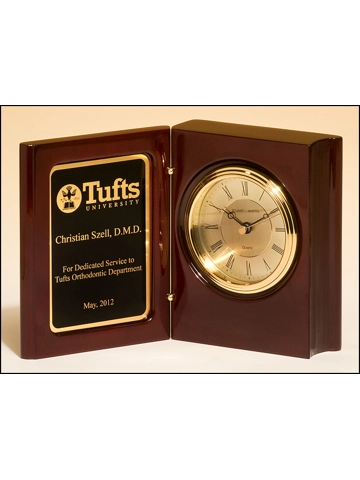 BC834 High gloss rosewood piano-finish book clock