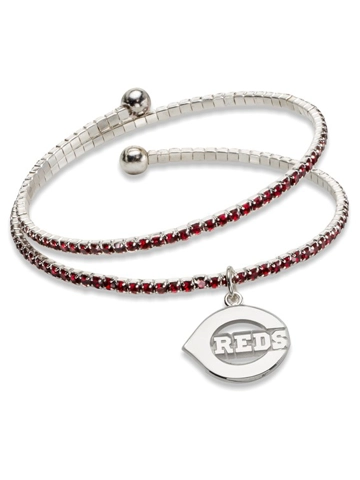 CINCINNATI REDS AMPED LOGO CRYSTAL BRACELET
