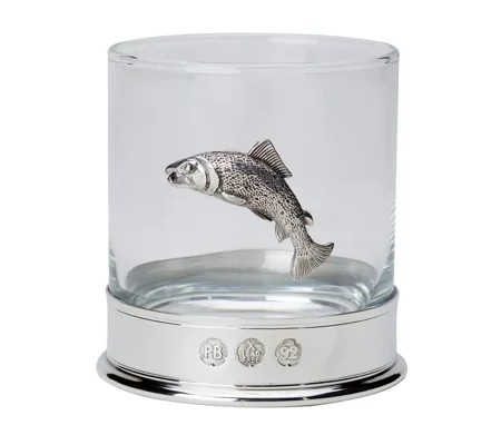 Pewter Salmon Whisky Glass