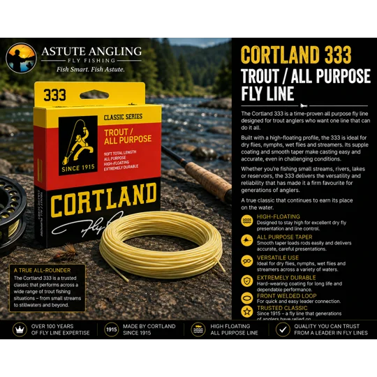 Cortland 333 Trout All Purpose floating fly fishing line for river and stillwater trout fishing