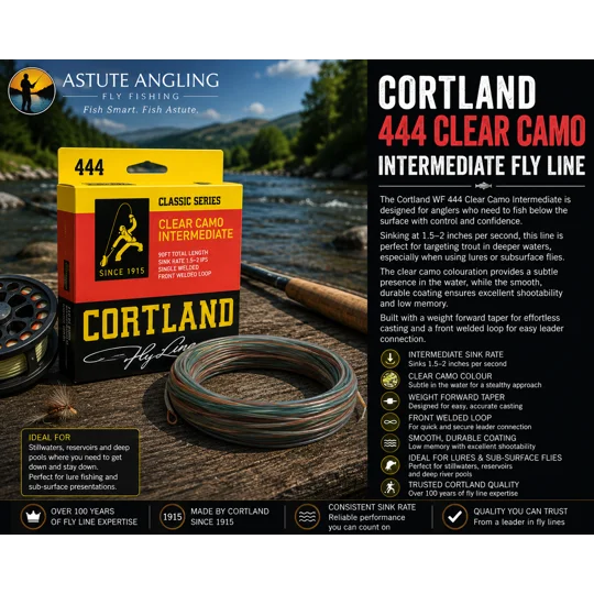 Cortland 444 Clear Camo Intermediate WF trout fly fishing line for subsurface fishing