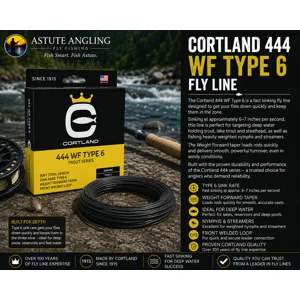 Cortland 444 WF Type 6 fast sinking trout fly line for deep water and reservoir fishing