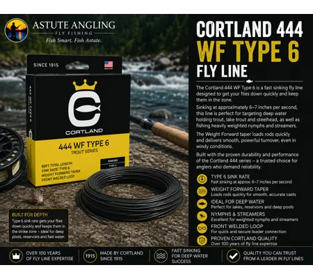Cortland 444 WF Type 6 Sinking Fly Line – Fast Sinking Trout Line