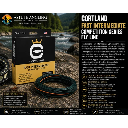 Cortland Fast Intermediate Competition Series trout fly line for stillwater and reservoir fishing