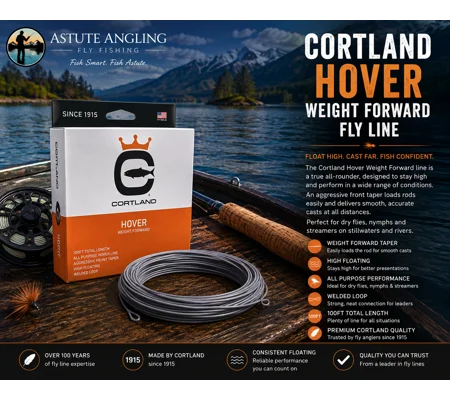 Cortland Hover Weight Forward Fly Line – Slow Sinking Trout Fly Line
