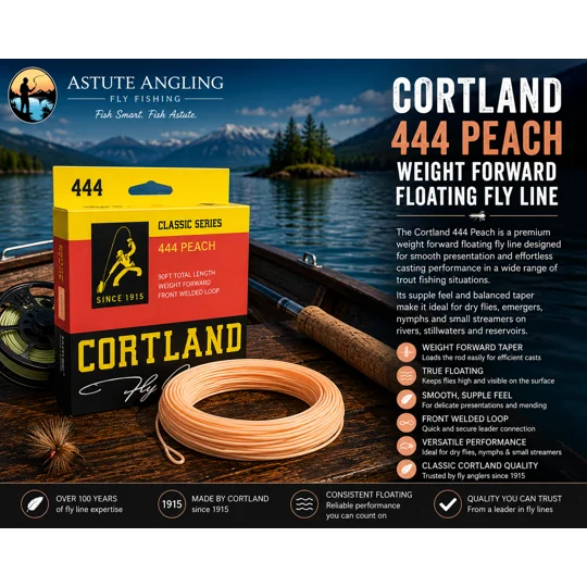 Cortland 444 Peach WF weight forward floating trout fly fishing line