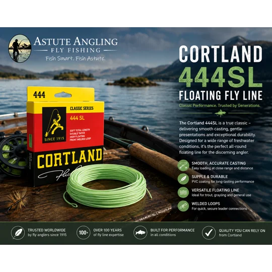 Cortland 444 SL Floating Fly Line Classic Series pale green double taper trout fly fishing line