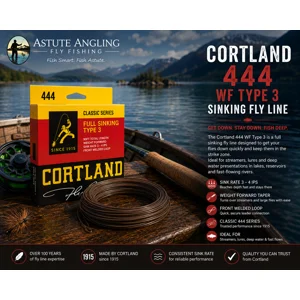 Cortland 444 WF Type 3 full sinking fly line 3–4 IPS weight forward trout fishing line