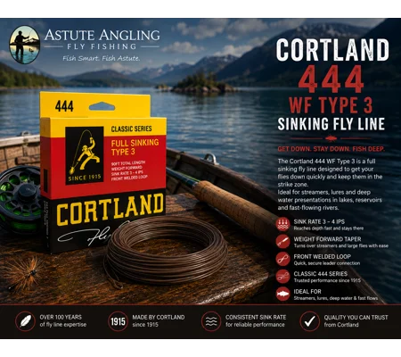 Cortland 444 WF Type 3 Sinking Fly Line – Full Sinking Fly Line