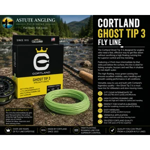 Cortland Ghost Tip 3 fly line with 3 ft clear intermediate tip and high floating running line