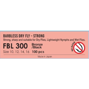 Fario FBL300 Dry Fly Strong Barbless Black Nickel