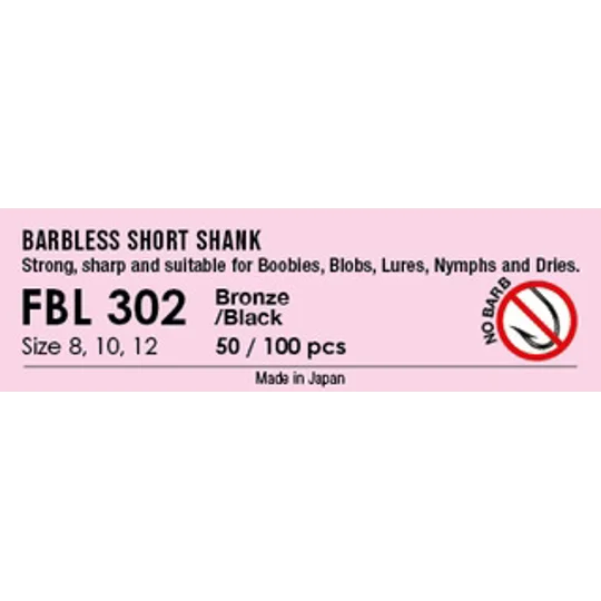 Fario FBL302 Bronze Barbless Fly Tying Hooks