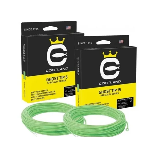 Cortland Ghost Tip 15 weight forward sinking tip trout fly fishing line with Ghost Tip 5