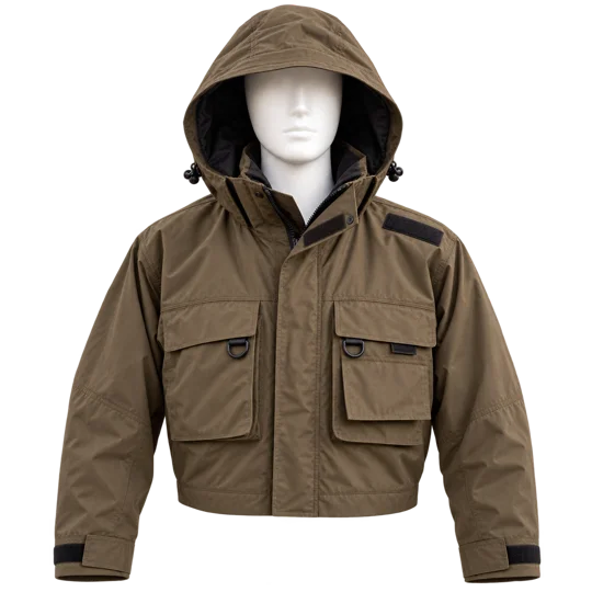 NomadUK Thistane Ventex breathable polycotton fly fishing wading jacket in brown olive