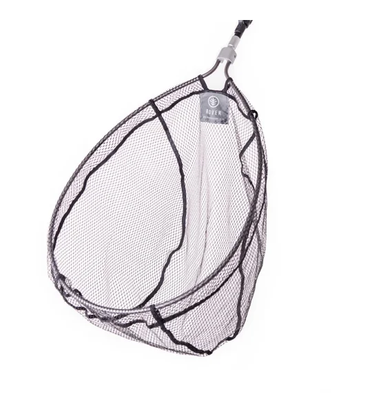 Wychwood Rover landing net with black mesh and dark handle in the Astute Angling Fly Fishing template.