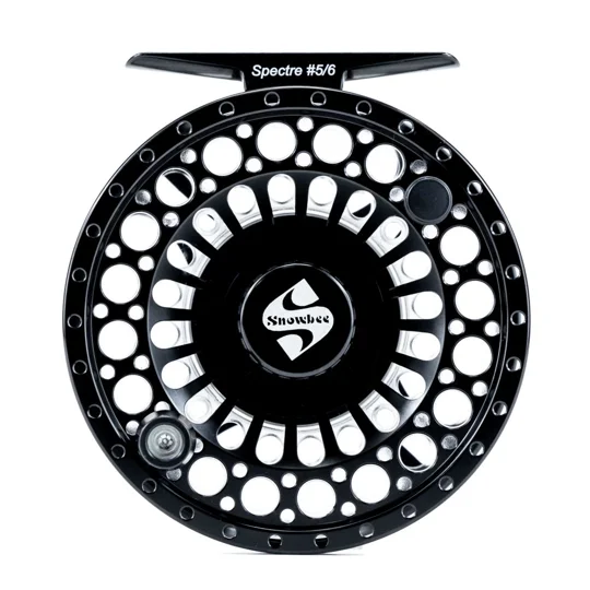 Black fly reel, with clear spool in the Astute Angling Fly Fishing template.