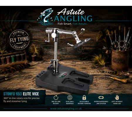 Stonfo 653 Elite Fly Tying Vice | 360° Rotary Vice