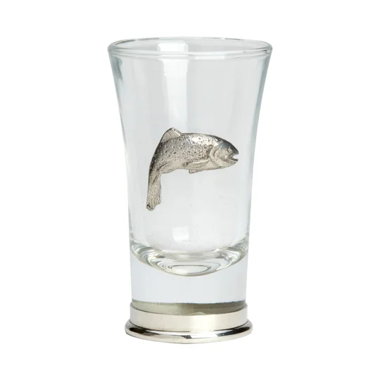 Pewter Trout Shot Glass
