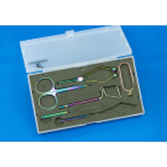Veniard TC Premium Fly Tying Tool Kit with titanium coated scissors, bobbin holder, hackle pliers and precision fly tying tools