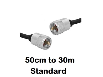 50cm to 30M RG58 Standard Patch Lead - PL259 to PL259 50cm to 30M RG58 Standard Patch Lead - PL259 to PL259