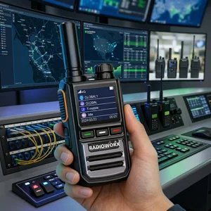 Radioworx RX220 4G LTE PoC walkie talkie radio in hand