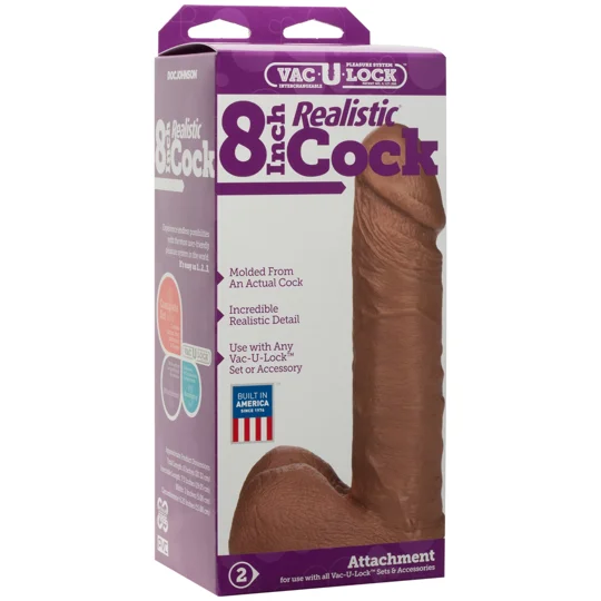 Doc Johnson Realistic Caramel Cock Vac U Lock 8in