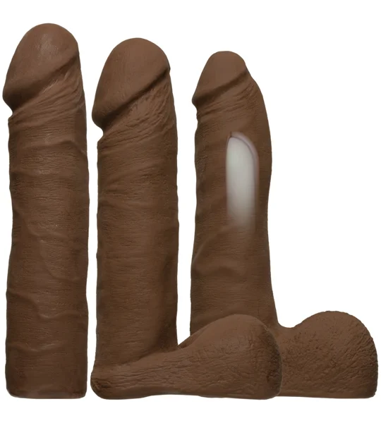 Vac-U-Lock VIBRATING Dual Density ULTRASKYN Set - Chocolate