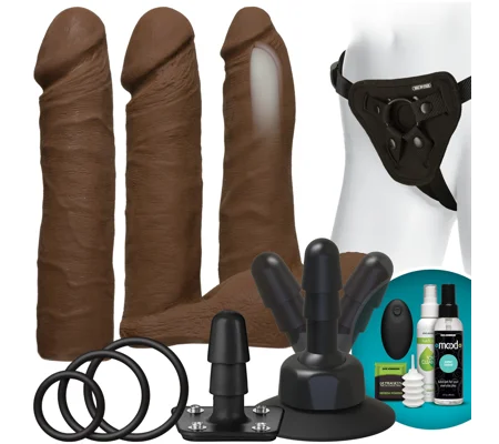 Vac-U-Lock VIBRATING Dual Density ULTRASKYN Set - Chocolate