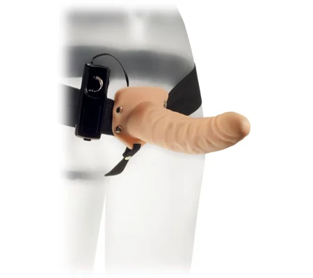 Me You Us The Extender Plus Vibrating Hollow Strap On Flesh