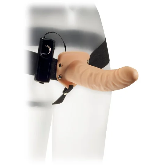 Me You Us The Extender Plus Vibrating Hollow Strap On Flesh