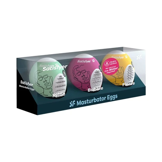 Satisfyer Masturbator Egg 3er Set Riffle, Bubble, Fierce