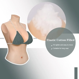 GORGEOVA Half-body Breast Plates Drag Queens Silicone C Cu..