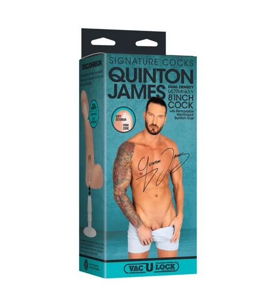 Signature Cocks - Quinton James - 8 Inch ULTRASKYN Cock with Removable Vac-U-Lock Suction Cup