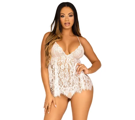 Leg Avenue Lace Babydoll And G String Panty