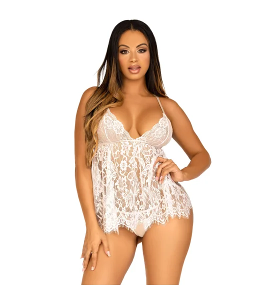 Leg Avenue Lace Babydoll And G String Panty