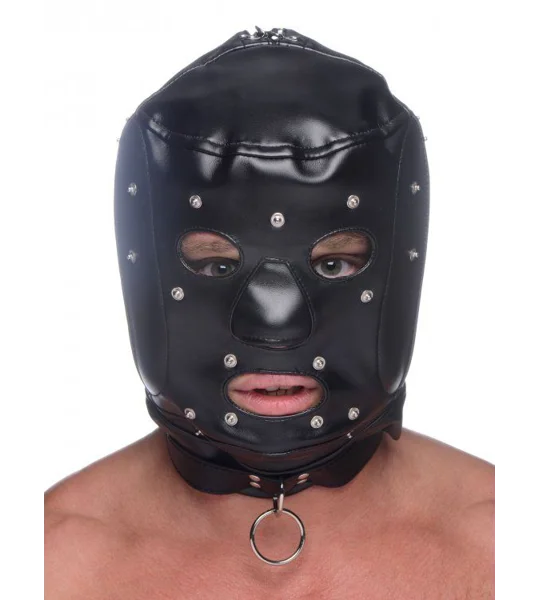 Muzzled Universal BDSM Hood with Removable Muzzle