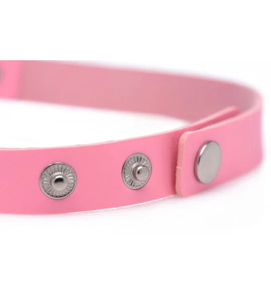 Heart Choker Necklace - Pink