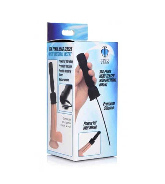 Trinity For Men 16x Penis Head Teaser With Urethral Sound Black