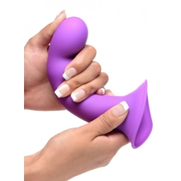 Squeezable Wavy Dildo - Purple