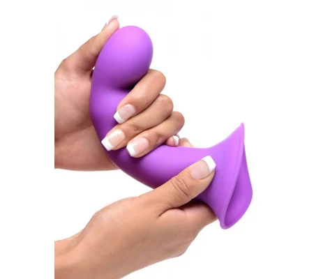 Squeezable Wavy Dildo - Purple