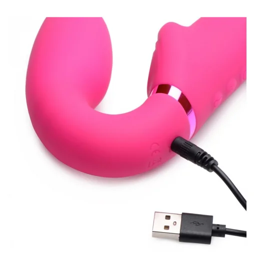 Strap U 10X Ergo-Fit G-Pulse Inflatable & Vibrating Strapless Strap-On Pink