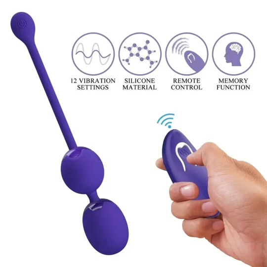 Pretty Love Willie Youth Rechargeable Remote Control Kegel Balls Purple