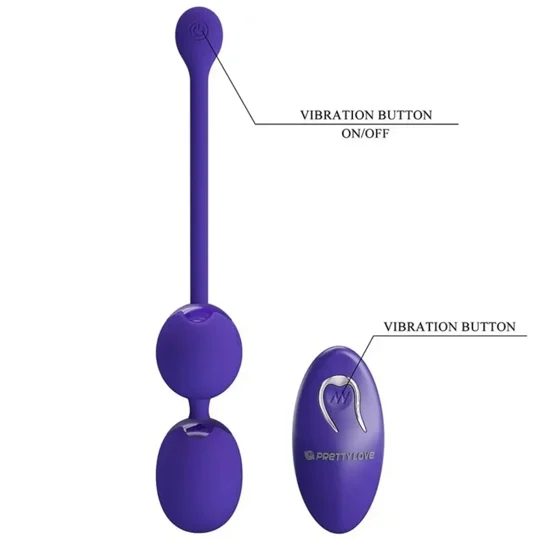 Pretty Love Willie Youth Rechargeable Remote Control Kegel Balls Purple