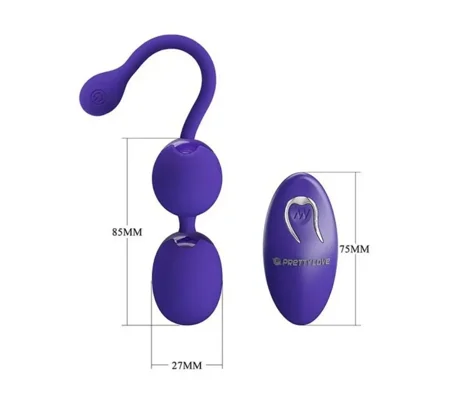 Pretty Love Willie Youth Rechargeable Remote Control Kegel Balls Purple