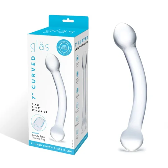 Glas Curved Glass G Spot Stimulator Clear (7")