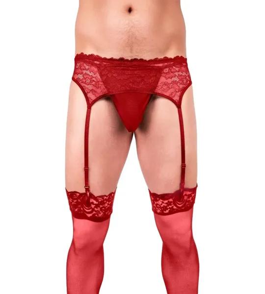Prowler Red Lace Garter Set